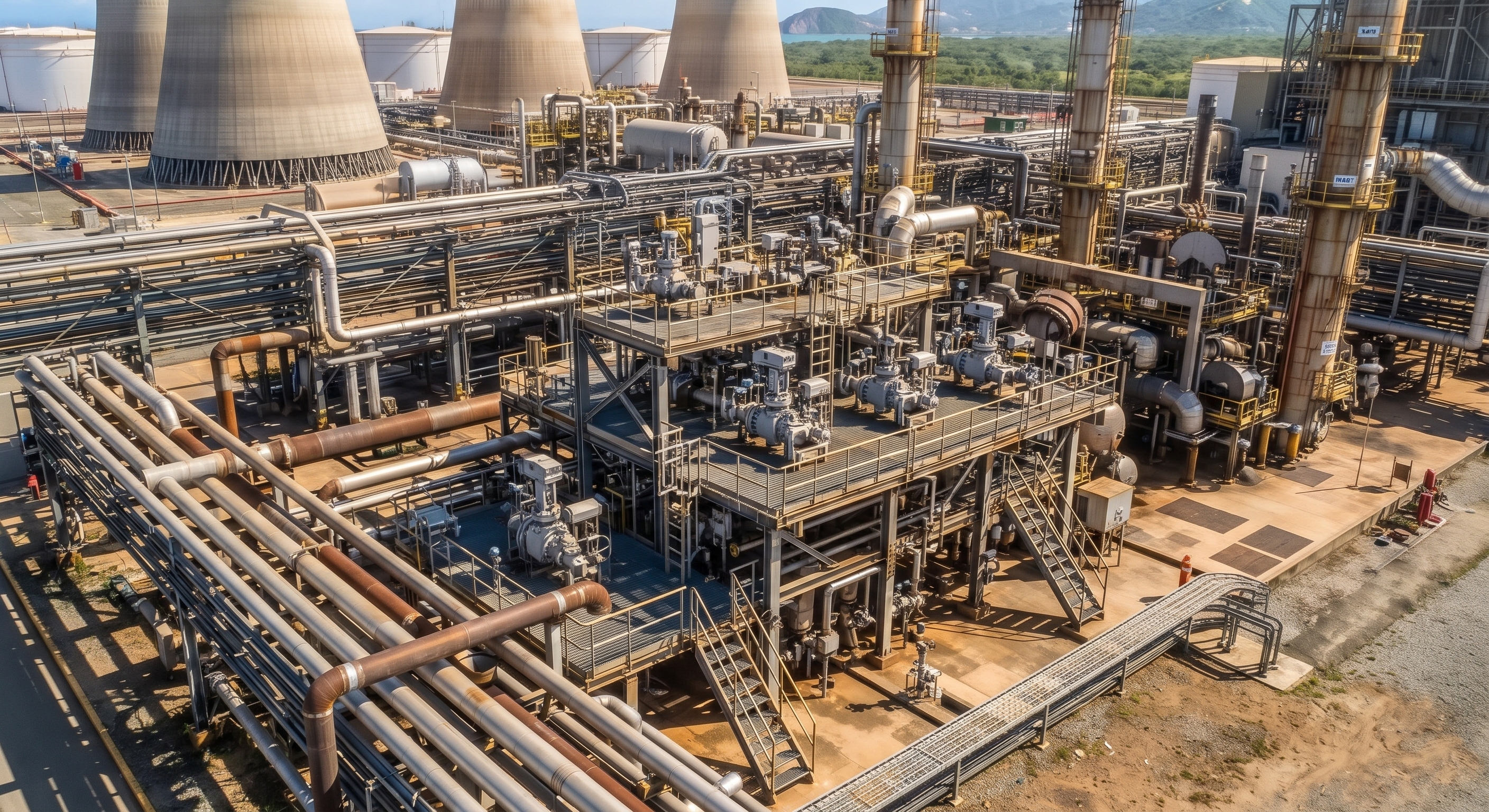 Soportes y plataformas en Refinería El Palito